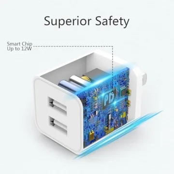 USB Wall Charger 5 Pack Dual Port Fast Phone Charger