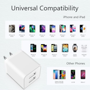 USB Wall Charger 5 Pack Dual Port Fast Phone Charger