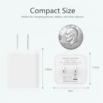 USB Wall Charger 5 Pack Dual Port Fast Phone Charger