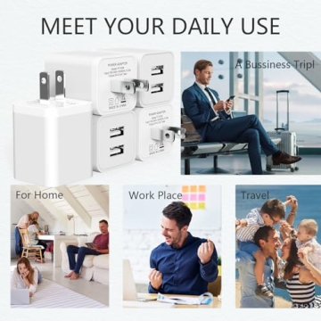 USB Wall Charger 5 Pack Dual Port Fast Phone Charger