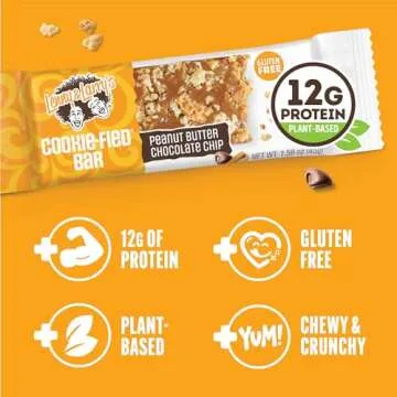 Lenny & Larry's Cookie-fied Protein Bar – Peanut Butter Chocolate Chip Vegan Protein Bars 9x45g – Healthy Snacks with 12g Plant Protein & 5g Fiber – Gluten free Power Bar, Keto Friendly, Non-GMO & Vegan