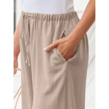 LILLUSORY Linen Wide Leg Pants for Summer Style