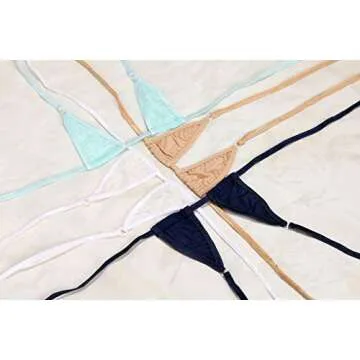 LinvMe Women's Extreme Sexy Hot Silk Micro Bikinis Set Mini Thong Swimwear Rose Red