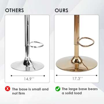 Mid Century Adjustable Bar Stools Set of 2 - Stylish Comfort