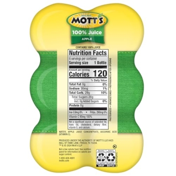 Mott's 100% Original Apple Juice, 8 Fl Oz Bottles, 24 Count, No Added Sugar, Packed With Vitamin C