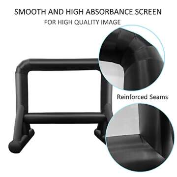 16 FT Inflatable Projector Screen for Outdoor Movies - Easy Setup Blow-Up Screen with Quiet Fan for Outdoor Movie Nights, Backyard Events, and Parties (Dual Support)