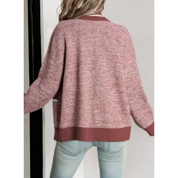 Dokotoo Womens Cardigans Lightweight Casual Plus Size Cardigan for Women Fashion 2024 Open Front Button Down Pink Small