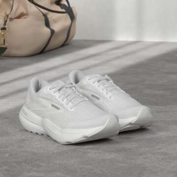 Brooks Women’s Glycerin 21 Neutral Running Shoe - White/White/Grey - 9 Medium