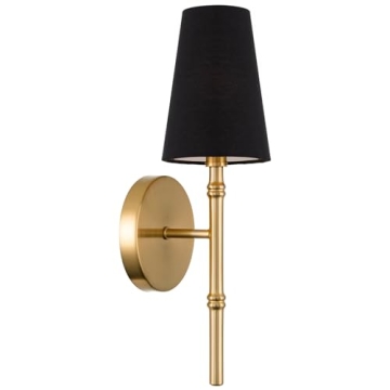 Kira Home Torche II Stylish Wall Sconce in Black & Brass