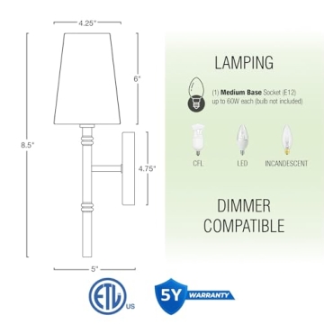 Kira Home Torche II Stylish Wall Sconce in Black & Brass