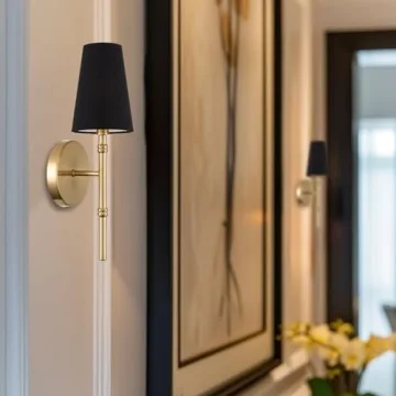 Kira Home Torche II Stylish Wall Sconce in Black & Brass