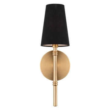 Kira Home Torche II Stylish Wall Sconce in Black & Brass