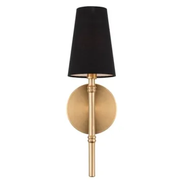 Kira Home Torche II Stylish Wall Sconce in Black & Brass
