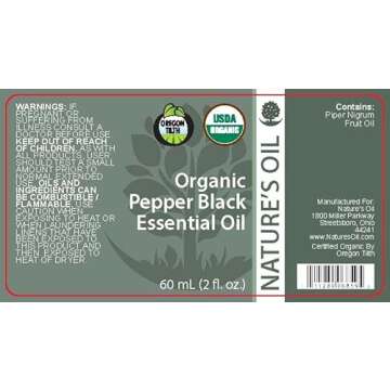 Best Organic Pepper Black Essential Oil Pure 60ml