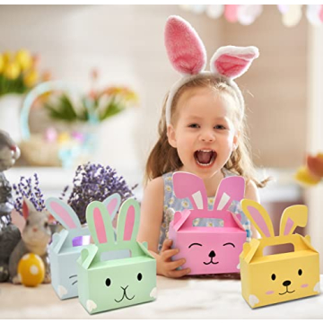 Easter Treat Boxes Bunny Cardboard Containers Gift Pack