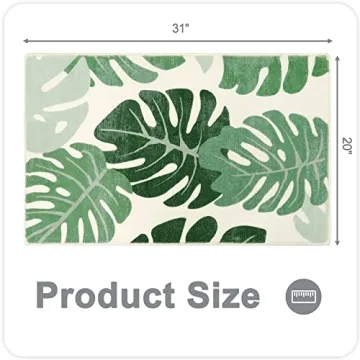 Soft Lukinbox Green Bathroom Rug for Indoor Use - Non Slip