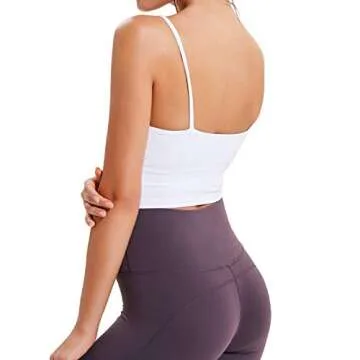 sportsnew Women Yoga Tank Tops Padded Sports Bra Workout Fitness Running Crop Top White, Small