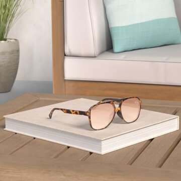 FEISEDY Vintage Retro 70s Plastic Aviator Sunglasses Women Men Classic Large Squared Frame B2751