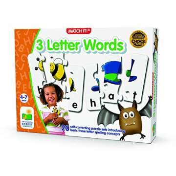 The Learning Journey: Match It! - 3 Letter Words -Spelling Puzzles for Kids Ages 3-5, Learn to Read ...