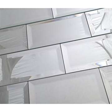 3x6 Wide Beveled Subway Mirror Tile Backsplashes Walls