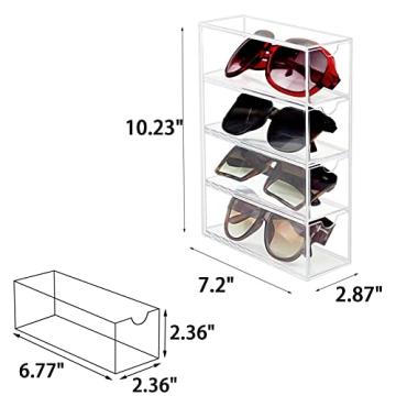 Stylish Tasybox Sunglasses Organizer with 4 Drawers