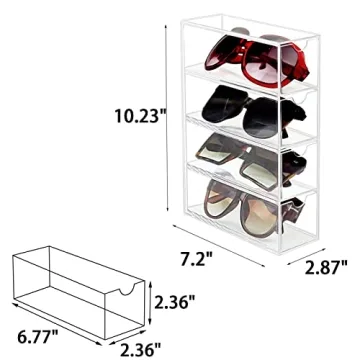 Stylish Tasybox Sunglasses Organizer with 4 Drawers