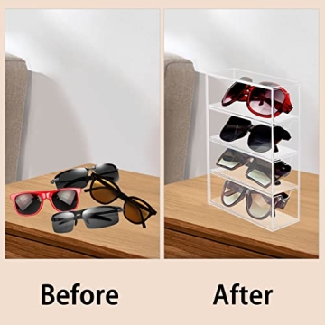 Stylish Tasybox Sunglasses Organizer with 4 Drawers