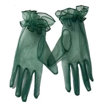 changyexi Mesh Lace Gloves Costume, Sheer Short Opera Gloves, Tea Party Women Formal Dress Tulle Net...