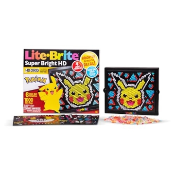 Lite Brite Super Bright HD, Pokemon Edition - Creative Retro Light-Up Screen – Educational Play fo...