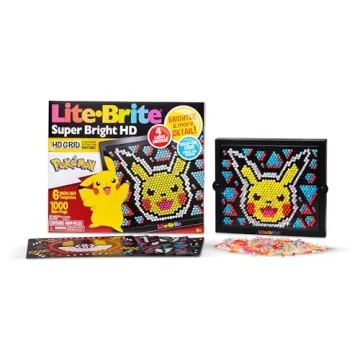 Lite Brite Super Bright HD, Pokemon Edition - Creative Retro Light-Up Screen – Educational Play fo...