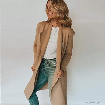 Chicwish Classy Light Tan Open Front Knit Coat Cardigan
