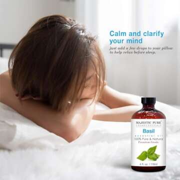 Buy Majestic Pure Basil Oil 100% Natural 4 Fl Oz Essential Oil