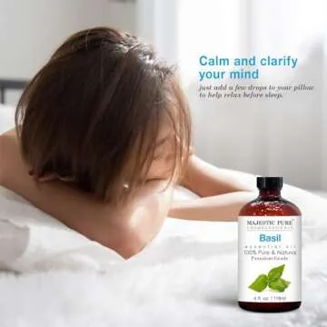 Buy Majestic Pure Basil Oil 100% Natural 4 Fl Oz Essential Oil