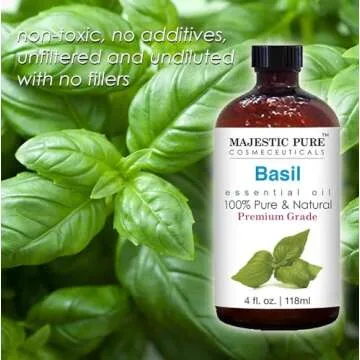 Buy Majestic Pure Basil Oil 100% Natural 4 Fl Oz Essential Oil
