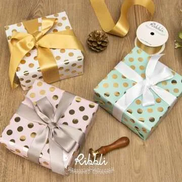 Ribli Polka Dots Birthday Wrapping Paper Set - 3 Rolls