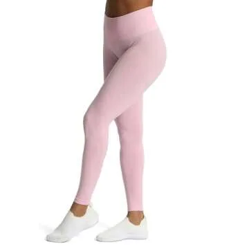 Aoxjox Workout Seamless Leggings for Women Smile Contour High Waisted Gym Yoga Pants Tights 26” (Lilac Pink Marl, X-Small)