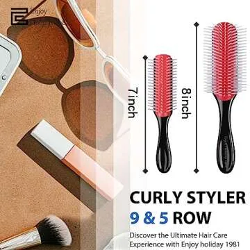 2 PCS Hair Brush for Women Men Curly Wet or Dry Hair 9 Row 5 Row Classic Styling Brushes for Natural...