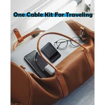 Yinow USB Type C to C Charging and Data Transfer Cable with 3 Adapters Combination Set in Credit Card Size Case, 1pc