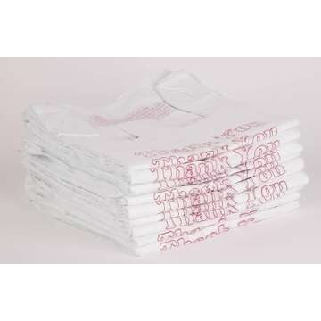 SSWBasics White Thank You Bags Case of 1000-11 ½” x 6" x 21" - Thickness .48mil HDPE- Standard Supermarket Size, Perfect for Grocery, Retail, Convenience Stores, Take-Out and Home Use