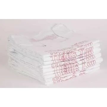 SSWBasics White Thank You Bags Case of 1000-11 ½” x 6" x 21" - Thickness .48mil HDPE- Standard Supermarket Size, Perfect for Grocery, Retail, Convenience Stores, Take-Out and Home Use