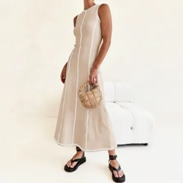 Stylish AGYMNX Sleeveless T Shirt Dress for Summer 2024