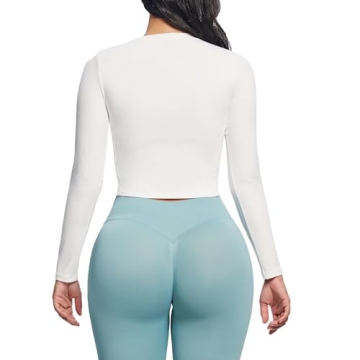 Stylish Aoxjox Long Sleeve Workout Crop Top for Women