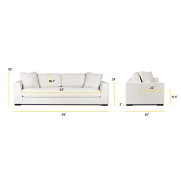 POLY & BARK Capri Sofa Mist White Elegant Comfort