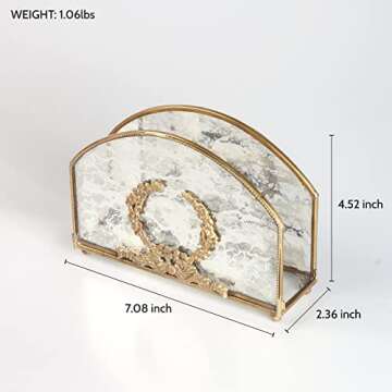 lesermoorer Alloy Napkin Holder,Modern Fashion style luxury Napkin Holder for Tables, Dining, Picnic...