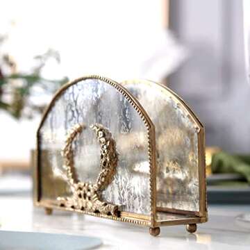 lesermoorer Alloy Napkin Holder,Modern Fashion style luxury Napkin Holder for Tables, Dining, Picnic Table, Home Decor, Modern, Celebration Party Napkin Holder (Copper)