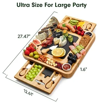 Easoger Large Bamboo Charcuterie Board - Perfect Party Essential