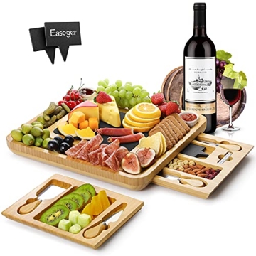 Easoger Large Bamboo Charcuterie Board - Perfect Party Essential