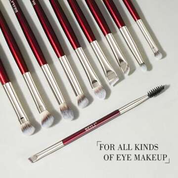 BEILI 15Pcs Premium Makeup Brush Set for All Skin Types