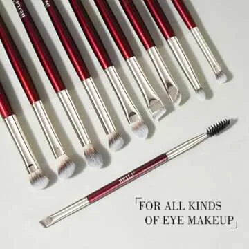 BEILI 15Pcs Premium Makeup Brush Set for All Skin Types