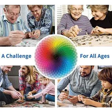Puzzles for Adults 1000 Piece Jigsaw Puzzles Rainbow Gradient Color Large Round Puzzles